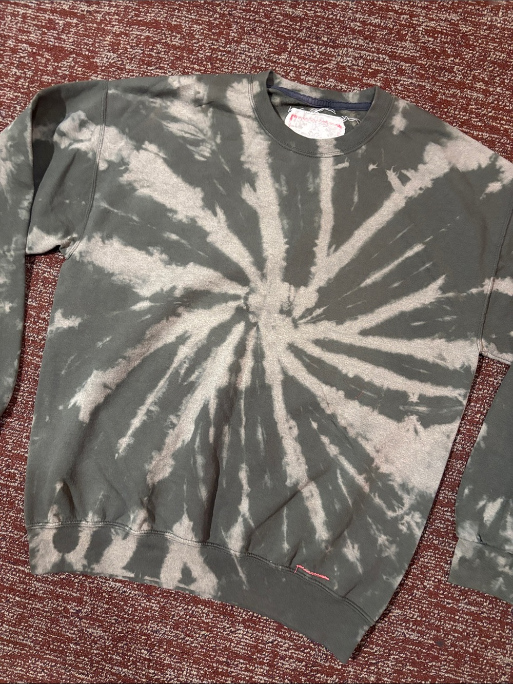 KB tie dye crewneck sweatshirt contrast stitching custom hippie boho relaxed LG